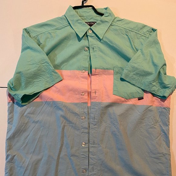 Body Glove Tri Coloured Button Up Shirt Large - Picture 1 of 2